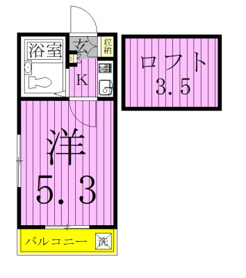サンライズＢ 207号室 間取り