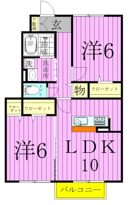 キャッスル冨士 111号室 間取り