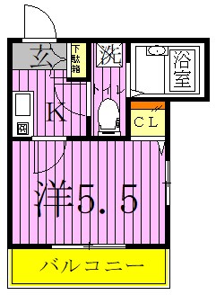 アーベインテラス千住緑町　Ｂ棟  間取り図