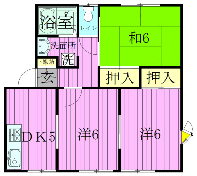 サニーベル 202号室 間取り