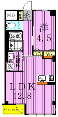 レガリア扇B棟 間取り図