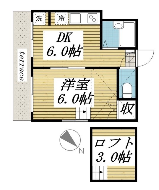 北小金第15レジデンス 105号室 間取り