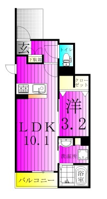 ライムライト 106号室 間取り