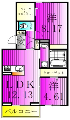 メゾン・アルカディア 101号室 間取り