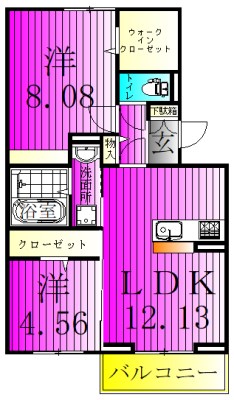 メゾン・アルカディア 102号室 間取り