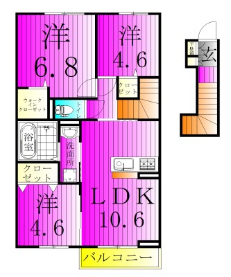 プランドールD 203号室 間取り