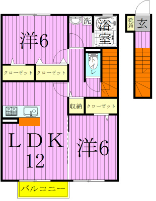 キャッスル冨士  213号室 間取り
