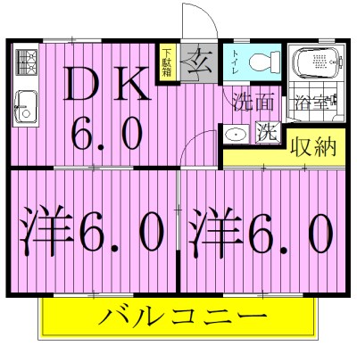 パナハイツ丹羽 201号室 間取り