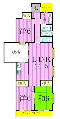 グラン・ラフィーヌ 601号室 間取り