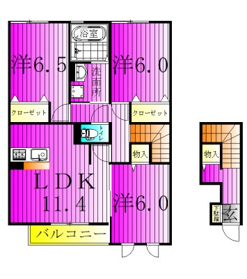 フォレステージB 202号室 間取り