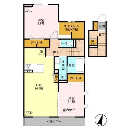 なんてんの郷Ⅲ 201号室 間取り