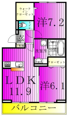 ルピナス 303号室 間取り
