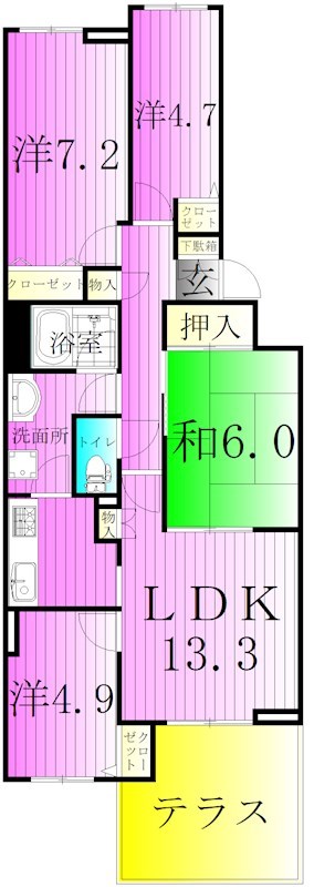 ヴィルヌーブガーデンズ綾瀬 間取り図