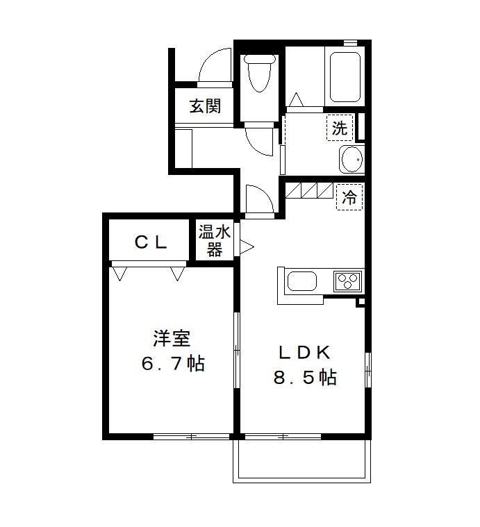 ブラックパール 103号室 間取り