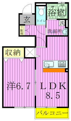 ブラックパール 103号室 間取り