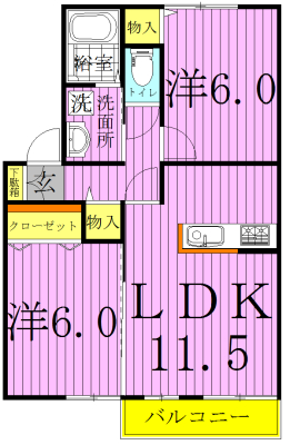 キャトルセゾンＣ棟 201号室 間取り