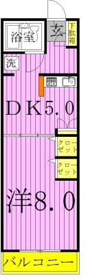 ドフィーヌ柏 104号室 間取り