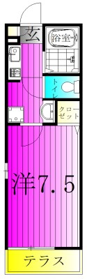 テロワール南柏 107号室 間取り