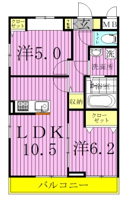 ルクール 303号室 間取り