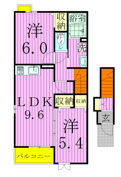 ミリュー 201号室 間取り