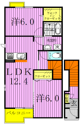 グラン・モンターニュⅠ 202号室 間取り