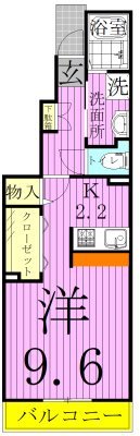 アドラシオン 102号室 間取り