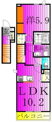 アドラシオン 202号室 間取り