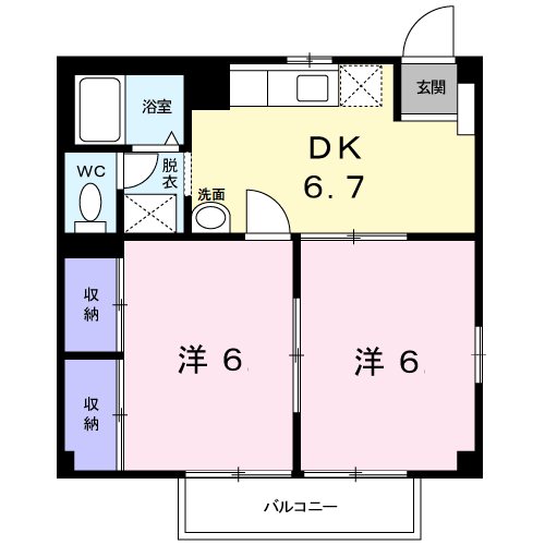レイクヒルズ 201号室 間取り