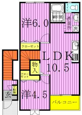 パルテールⅡ 203号室 間取り