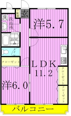 シェルパレス 201号室 間取り