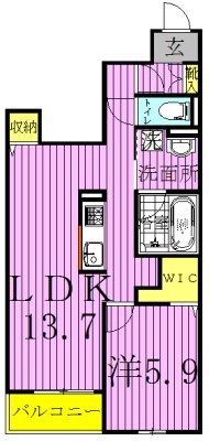 プランドール　B 103号室 間取り