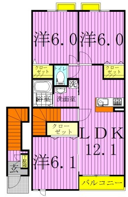 ブランジェ 202号室 間取り