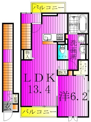 クローバーヒルズ 303号室 間取り