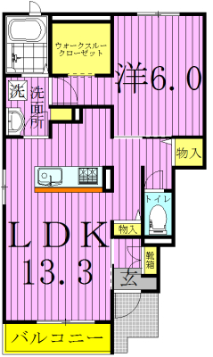 アルファ　クレスト 102号室 間取り