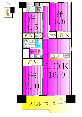リバブル松戸 208号室 間取り