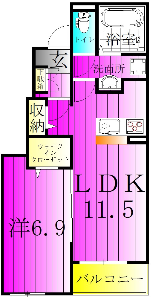 アルカンシェル　Ⅲ 103号室 間取り