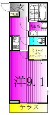 ヴァン・ヴェールおおたかの森　Ⅱ 103号室 間取り