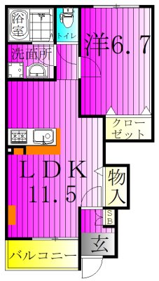 Camera　Felice 101号室 間取り