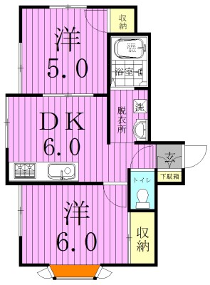 ブルーム弐番館 101号室 間取り