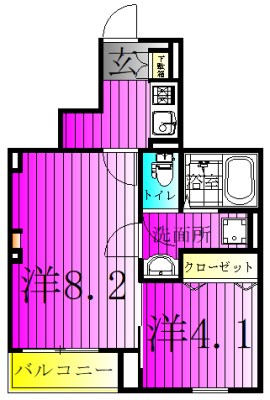 サニーコートＥ棟 103号室 間取り