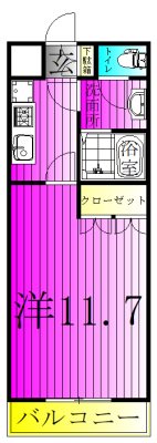 CARROTⅠ 203号室 間取り