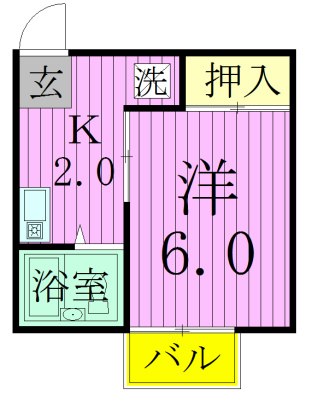 アフタヌーンクロダ　partⅡ 102号室 間取り