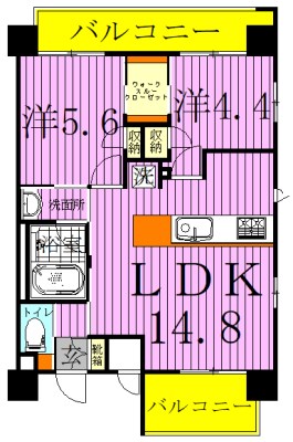 B　CITY　ART　RESIDENCE　CENTRAL　PARK 703号室 間取り