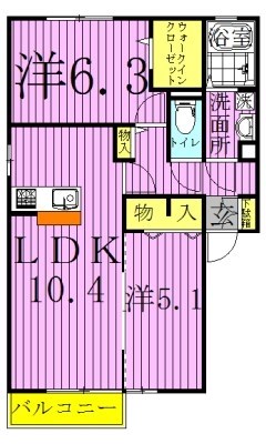 シャルムガーデンⅠ 102号室 間取り