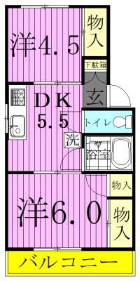 ヤマサイコーポ3号棟  201号室 間取り