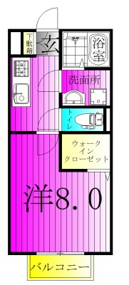 ロイヤルコート 205号室 間取り