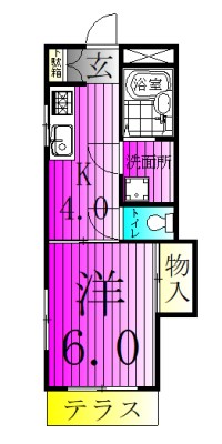 KHKハイツオータムバレイ 201号室 間取り
