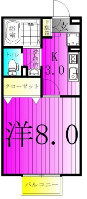 ヴィクトリア 103号室 間取り