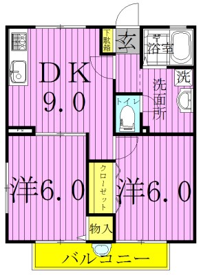 ファミーユ宮前A 203号室 間取り