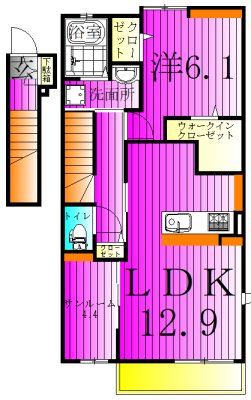 グランディオ　B 201号室 間取り